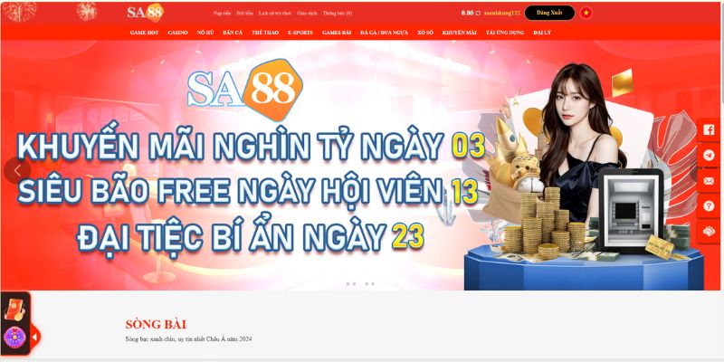 Sa88 có hơn 10 năm kinh nghiệm hoạt động cá cược online